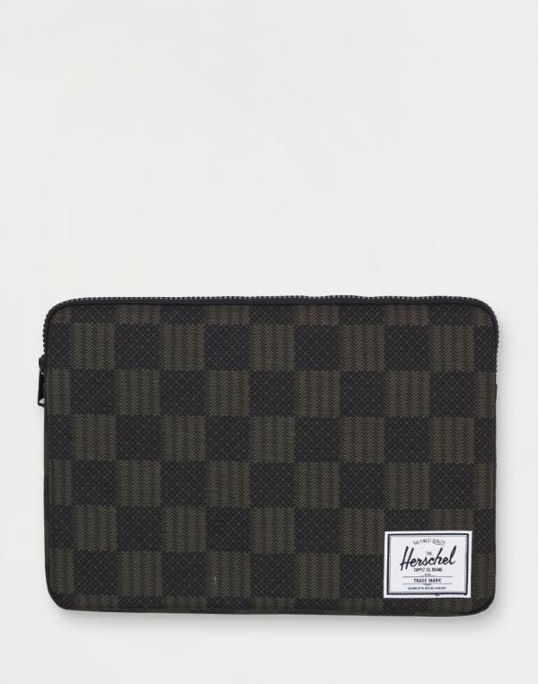 Herschel Supply Anchor Sleeve 15-16 Inch Black Checkered Textile