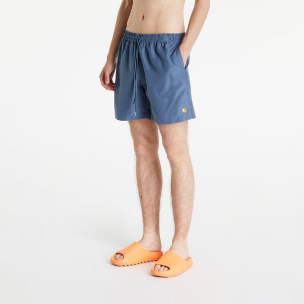 Pánské koupací šortky Carhartt WIP Chase Swim Trunks Storm Blue/ Gold
