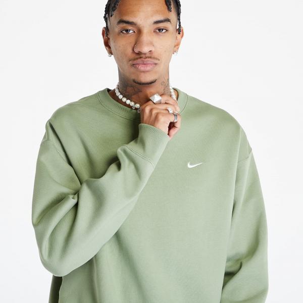 NikeLab Solo Swoosh Men's Fleece Crew Oil Green/ White