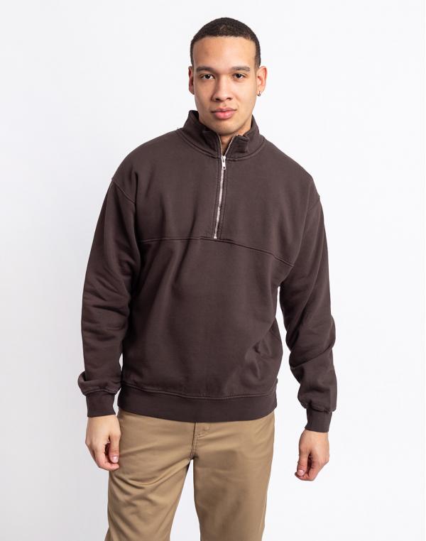Colorful Standard Organic Quarter Zip Coffee Brown S