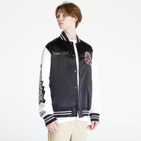 Bomber bunda Mitchell & Ness Team Origins Varsity Satin Toronto Raptors Jacket Black/ White