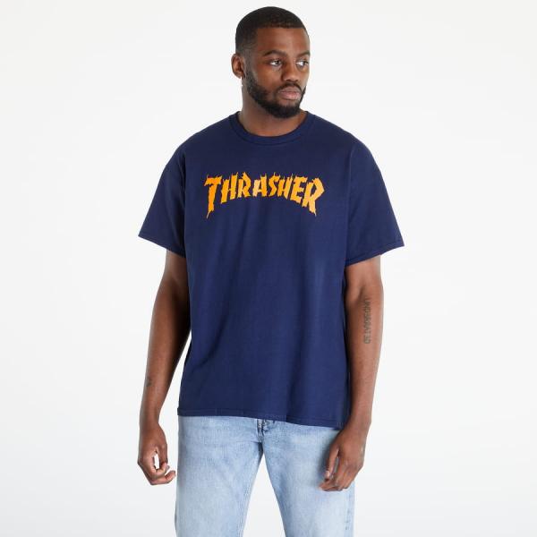 Tričko s krátkým rukávem Thrasher Burn It Down T-shirt Navy Blue