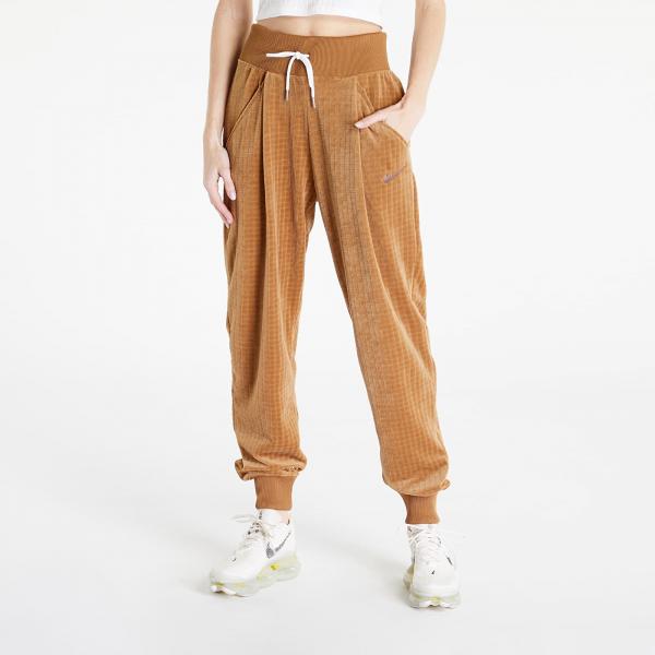 Kalhoty Nike Sportswear Women's Velour High-Rise Jogger Ale Brown/ Ironstone M