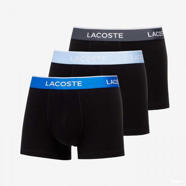 Boxerky LACOSTE Trunk 3-Pack Black/ Blue S