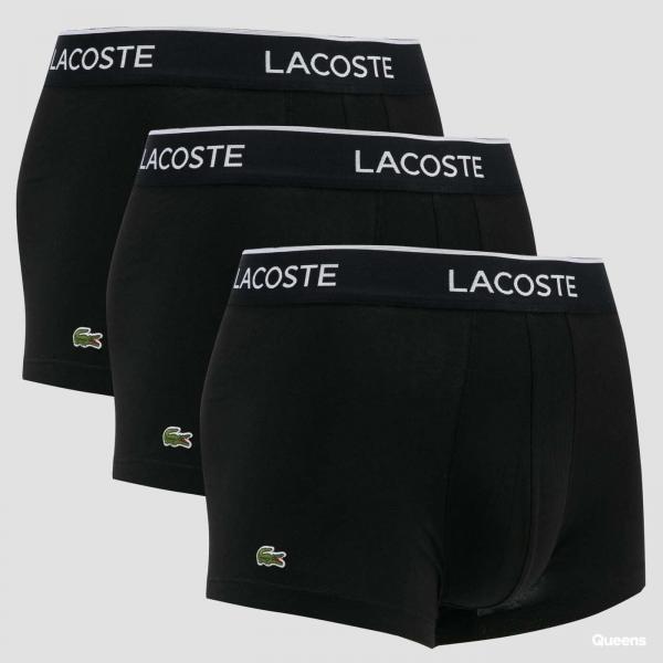 Boxerky LACOSTE 3-Pack Casual Cotton Stretch Boxers Black S