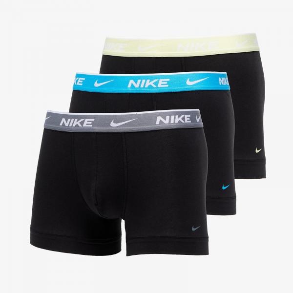 Nike Dri-FIT Everyday Cotton Stretch Trunk 3-Pack Black/ Blue Light/ Citron/ Cool Grey
