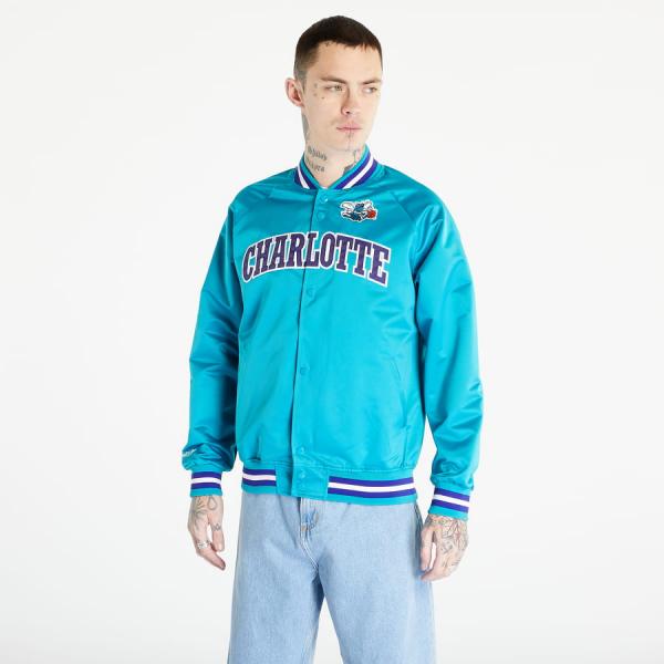 Mitchell & Ness NBA Satin Lightweight Jacket Charlotte Hornets Turquoise