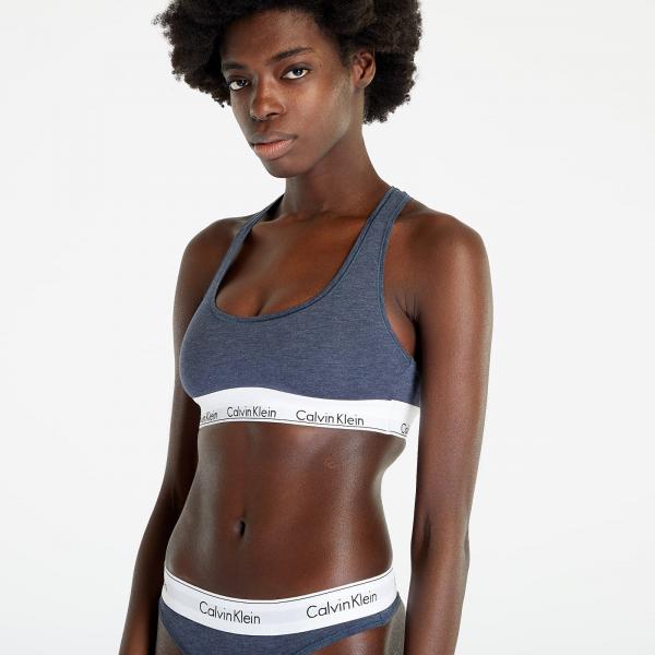 Podprsenka Calvin Klein Modern Cotton Holiday Unlined Bralette Hemisphere Blue Heather XS