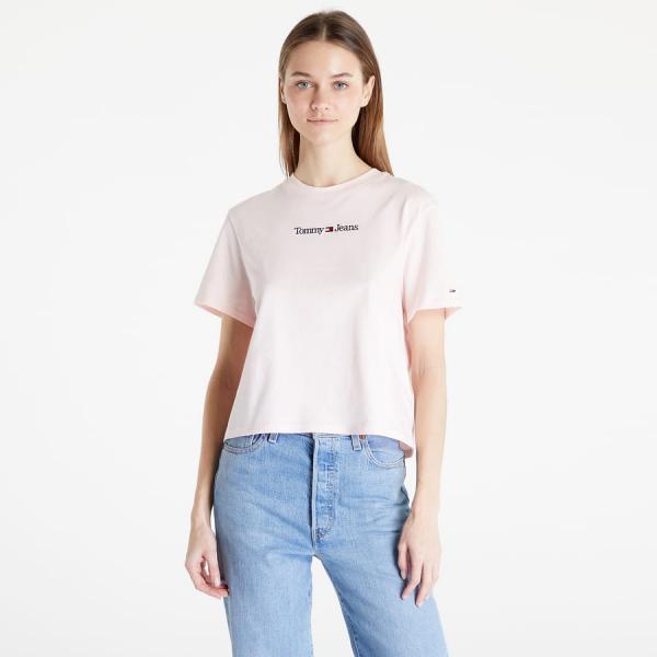 Tričko TOMMY JEANS Classic Serif Linear T-Shirt Pink XL