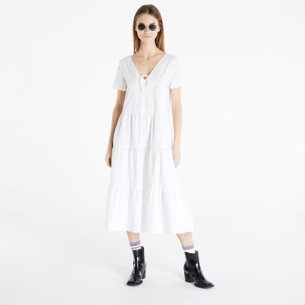 Šaty TOMMY JEANS Poplin Tiered Ss Dress White XS