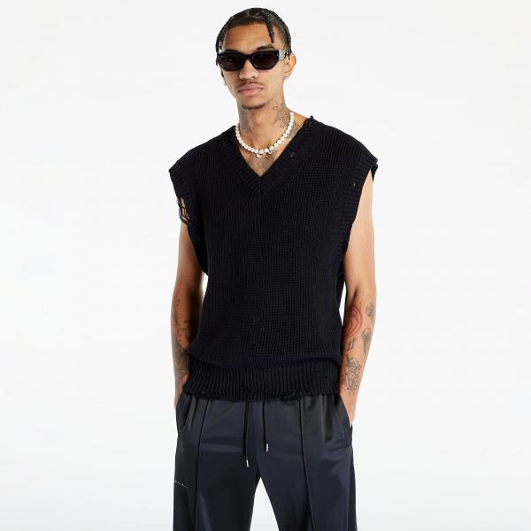 Han Kjøbenhavn Cotton Ribbed Knit V-Neck Vest Black