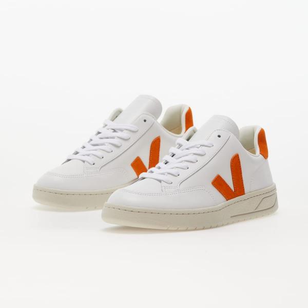 Veja V-12 Leather Extra-White/ Pumpkin