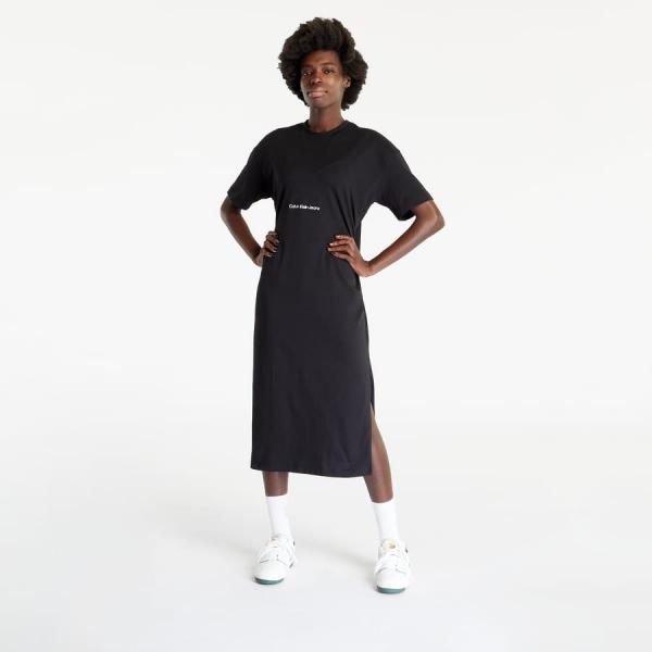 Šaty CALVIN KLEIN JEANS Institutional Long T-Shirt Dress Black