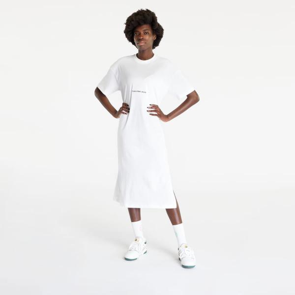 CALVIN KLEIN JEANS Institutional Long T-Shirt Dress White