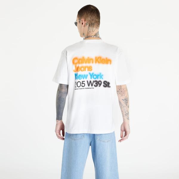 Tričko s krátkým rukávem CALVIN KLEIN JEANS Blurred Colored S/S T-Shirt White