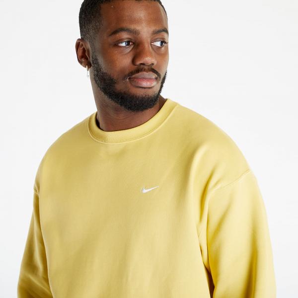 NikeLab Solo Swoosh Men's Fleece Crew Saturn Gold/ White