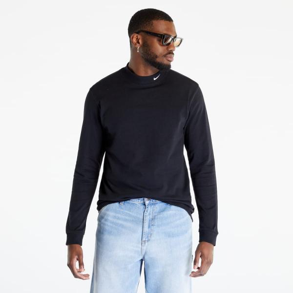 Nike Sportswear Men's Long-Sleeve Mock-Neck Shirt Black/ White