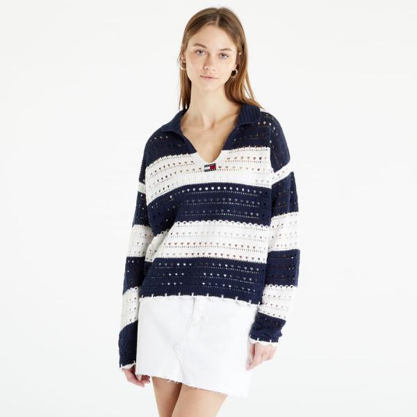 TOMMY JEANS Summer Crochet Sweater Blue