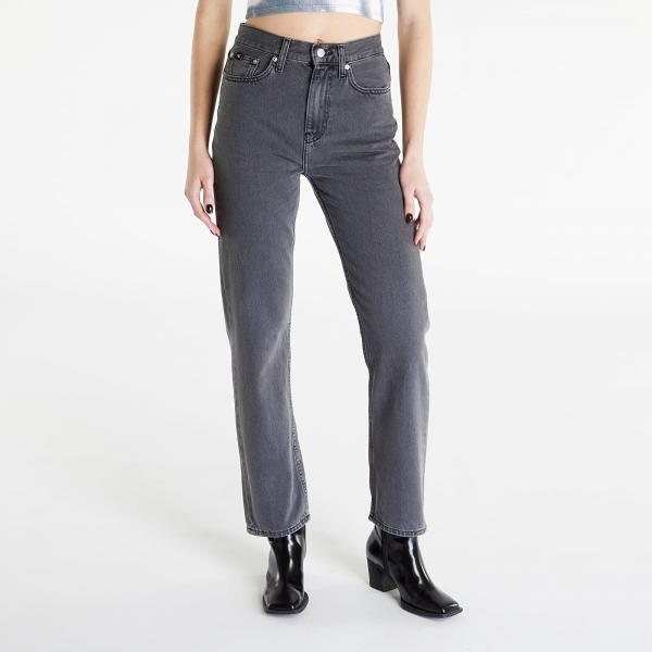 Kalhoty Calvin Klein Jeans High Rise Straight Pants Black W28/L30