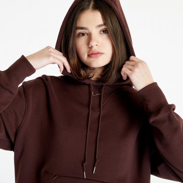 Mikina Nike Sportswear Modern Fleece Women's Oversized French Terry Hoodie Earth/ Plum Eclipse L