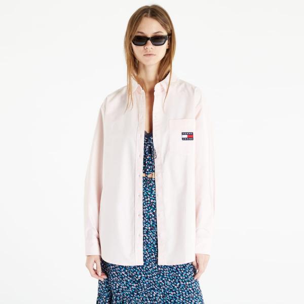 Košile TOMMY JEANS Badge Boyfriend Shirt Pink S