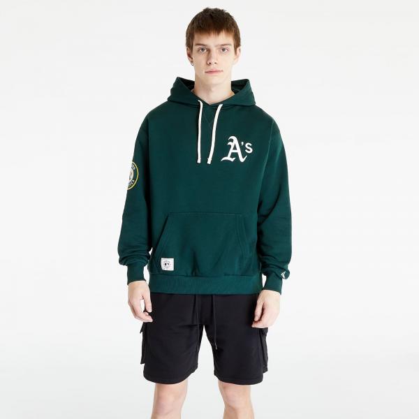 New Era Oakland Athletics MLB Heritage Oversized Hoodie Dark Green/ Off White