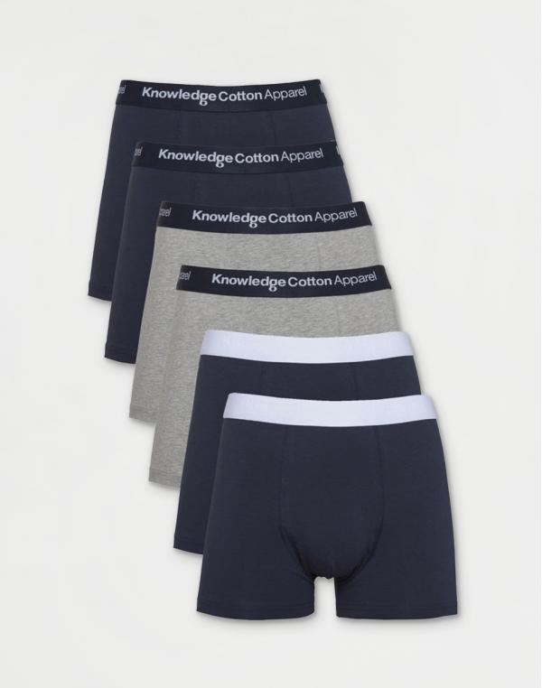 Knowledge Cotton 6-Pack Underwear 1001 Total Eclipse S