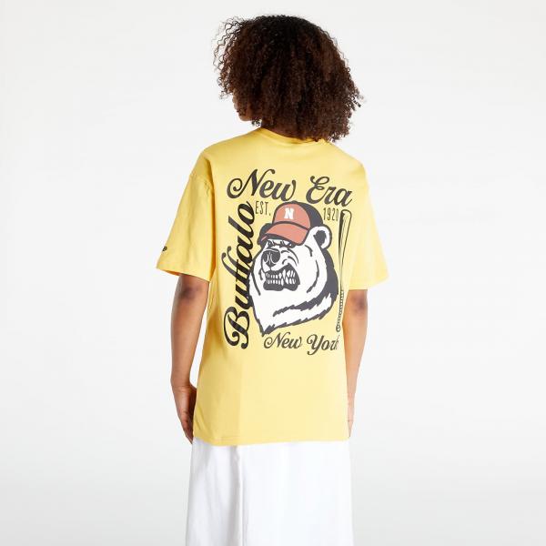 New Era Heritage Bear Graphic Oversized T-Shirt Dark Yellow