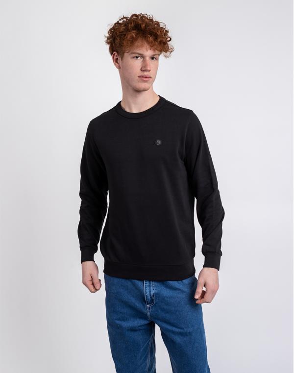 Knowledge Cotton Basic Badge Sweat 1300 Black Jet L