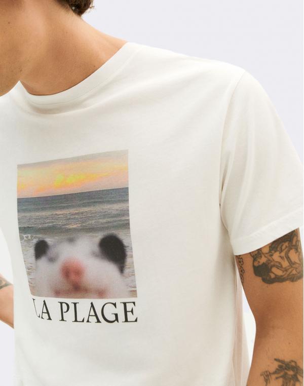 Tričko Thinking MU La Plage T-Shirt SNOW WHITE