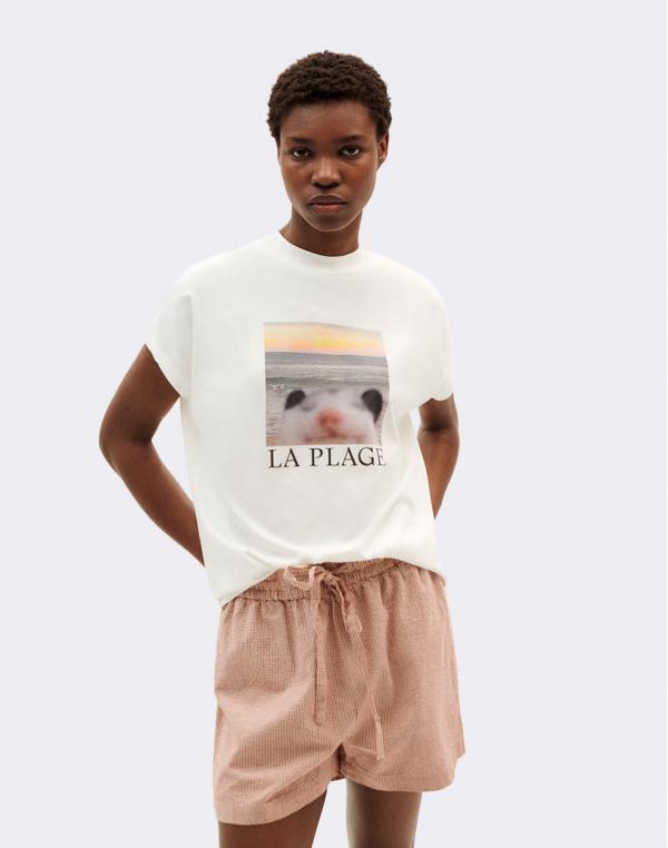 Tričko Thinking MU La Plage T-Shirt SNOW WHITE