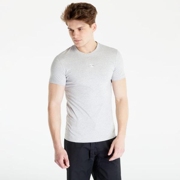 Tričko CALVIN KLEIN JEANS Micro Monologo Tee S/S Knit Top Light Grey Heather XL