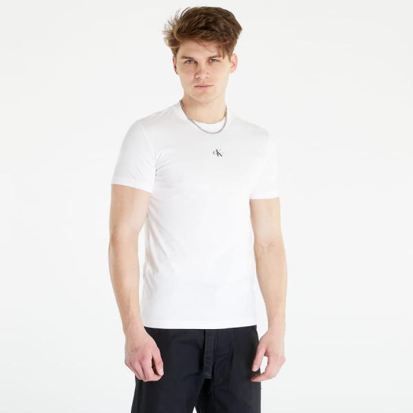 CALVIN KLEIN JEANS Micro Monologo Tee S/S Knit Top White