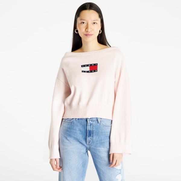 Svetr TOMMY JEANS Lw Center Flag S Pullover Faint Pink XL