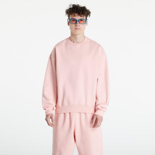 NikeLab Solo Swoosh Men's Fleece Crew Bleached Coral/ White