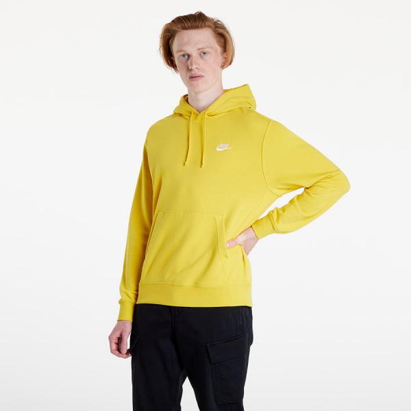 Mikina Nike NSW Club Pullover Hoodie French Terry Vivid Sulfur/ Vivid Sulfur/ White