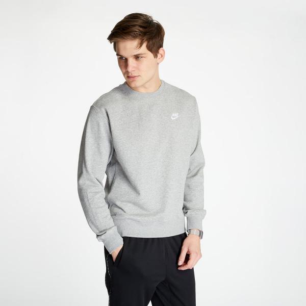 Mikina Nike Sportswear Club Crewneck Dark Grey Heather/ White XL