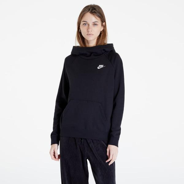 Nike Sportswear Essential Funnel-Neck Fleece Sweatshirt Black/ White