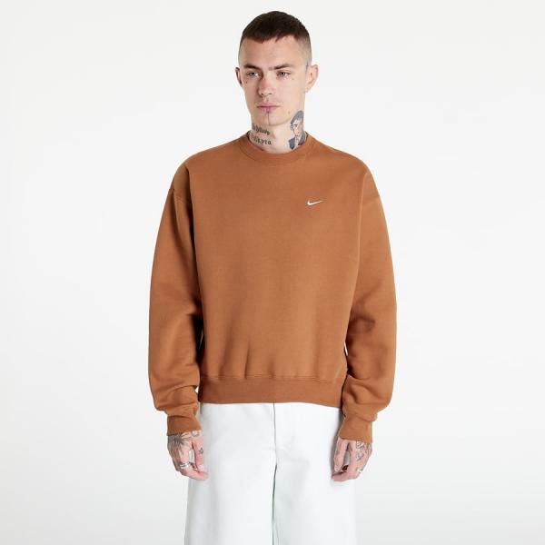 Nike Solo Swoosh Men's Fleece Crew Ale Brown/ White