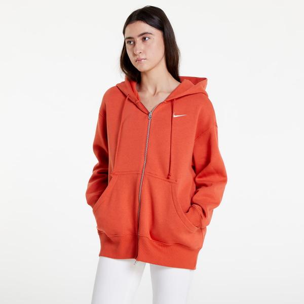 Dámská mikina Nike Sportswear Phoenix Fleece Women's Oversized Full-Zip Hoodie Mantra Orange/ Sail