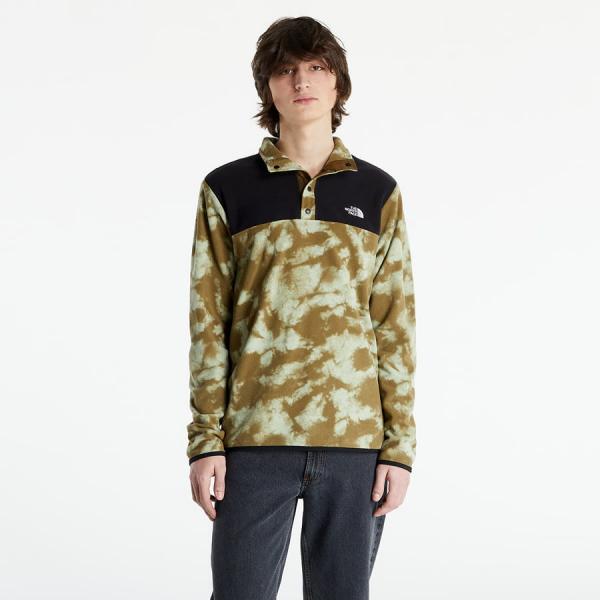 Mikina The North Face Printed Tka Glacier Snap-Neck Pulover TNF Black/ Military Olive Retro Dye Print