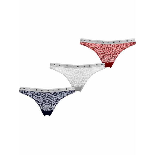 Tommy Hilfiger Lace 3 Pack Thong Desert Sky/ White/ Primary Red