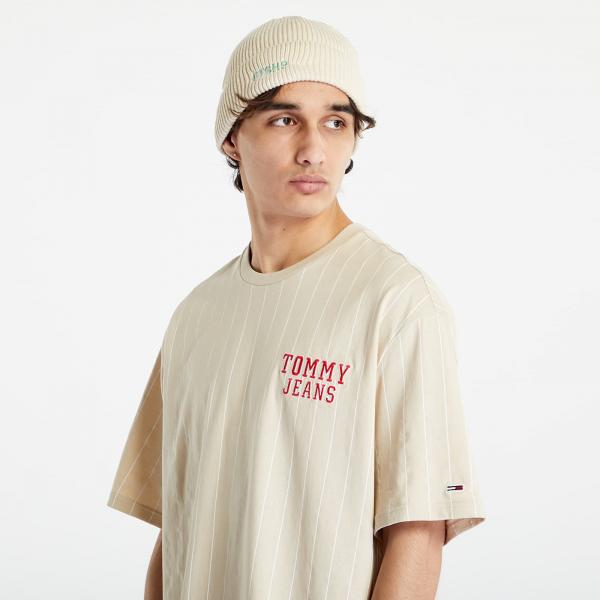 Tommy Jeans Oversized Pinstripe T-Shirt Beige