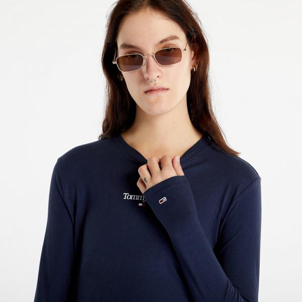 Tričko Tommy Jeans Crop Essential Long Sleeve T-Shirt Twilight Navy L