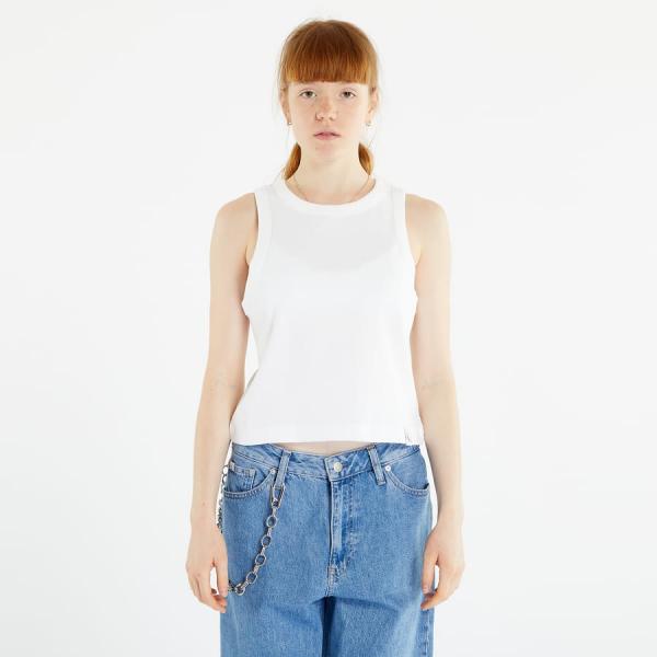 Tílko CALVIN KLEIN JEANS Tab Rib Tank Top Bright White S