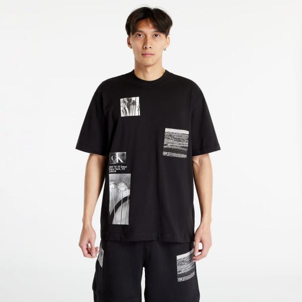 Tričko s krátkým rukávem CALVIN KLEIN JEANS Multi Landscape Grap Short Sleeve T-Shirt Black