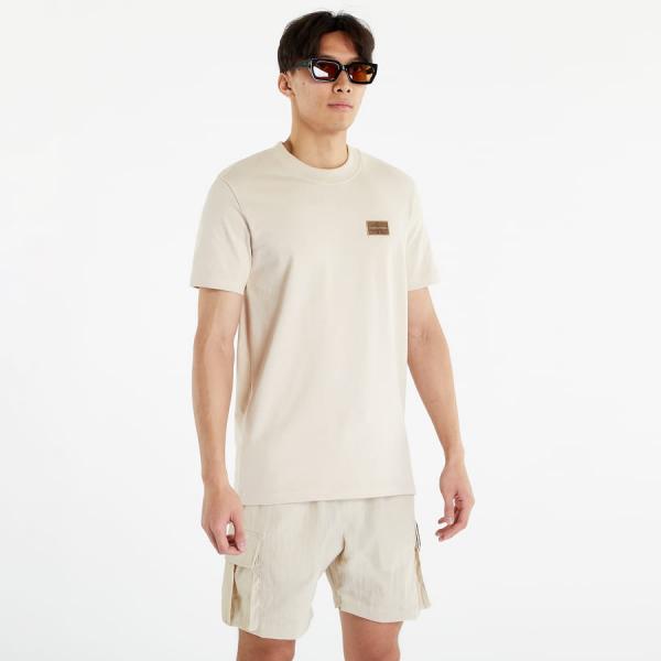 CALVIN KLEIN JEANS Shrunken Badge Short Sleeve Tee Classic Beige