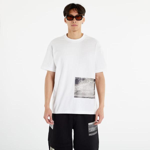 Tričko CALVIN KLEIN JEANS Motion Blur Photoprint S/S T-Shirt Bright White L