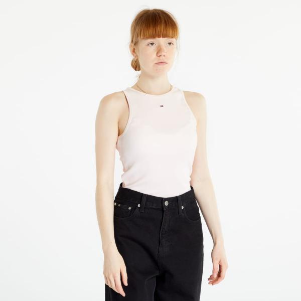 Tílko TOMMY JEANS Essential Rib Tank Top Faint Pink M