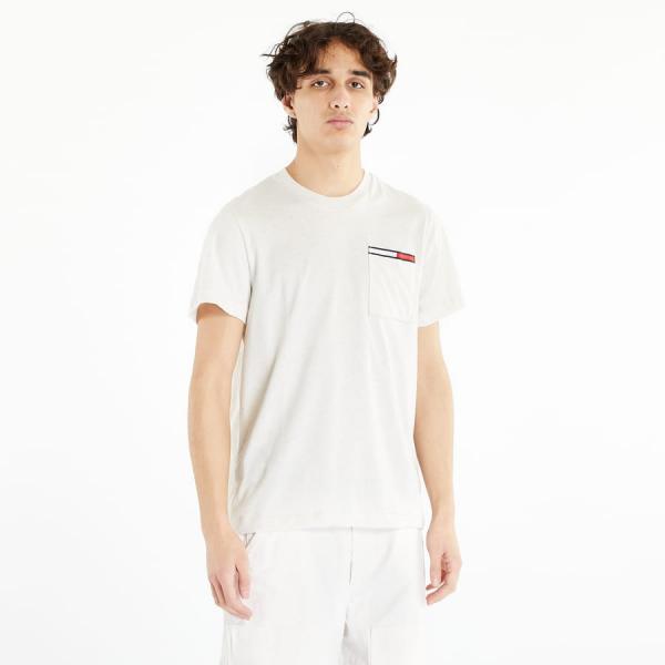 Tričko TOMMY JEANS Essential Flag Pocket Short Sleeve Tee White Heather S